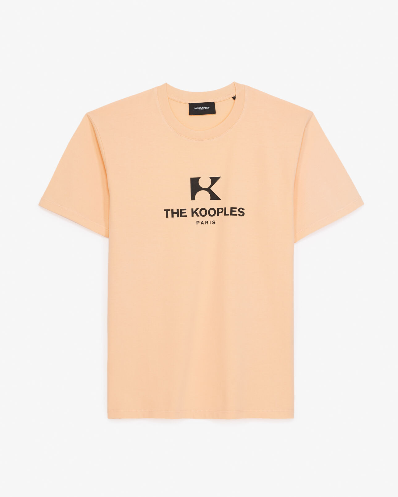 The Kooples MEN PRAIRIE SUNSET coral-orange cotton t-shirt with 'k' monogram