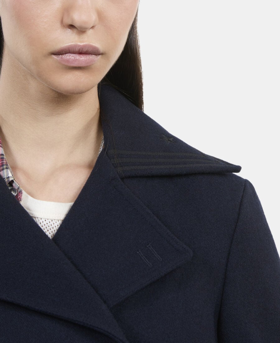 The Kooples FEMME DARK NAVY caban court bleu marine