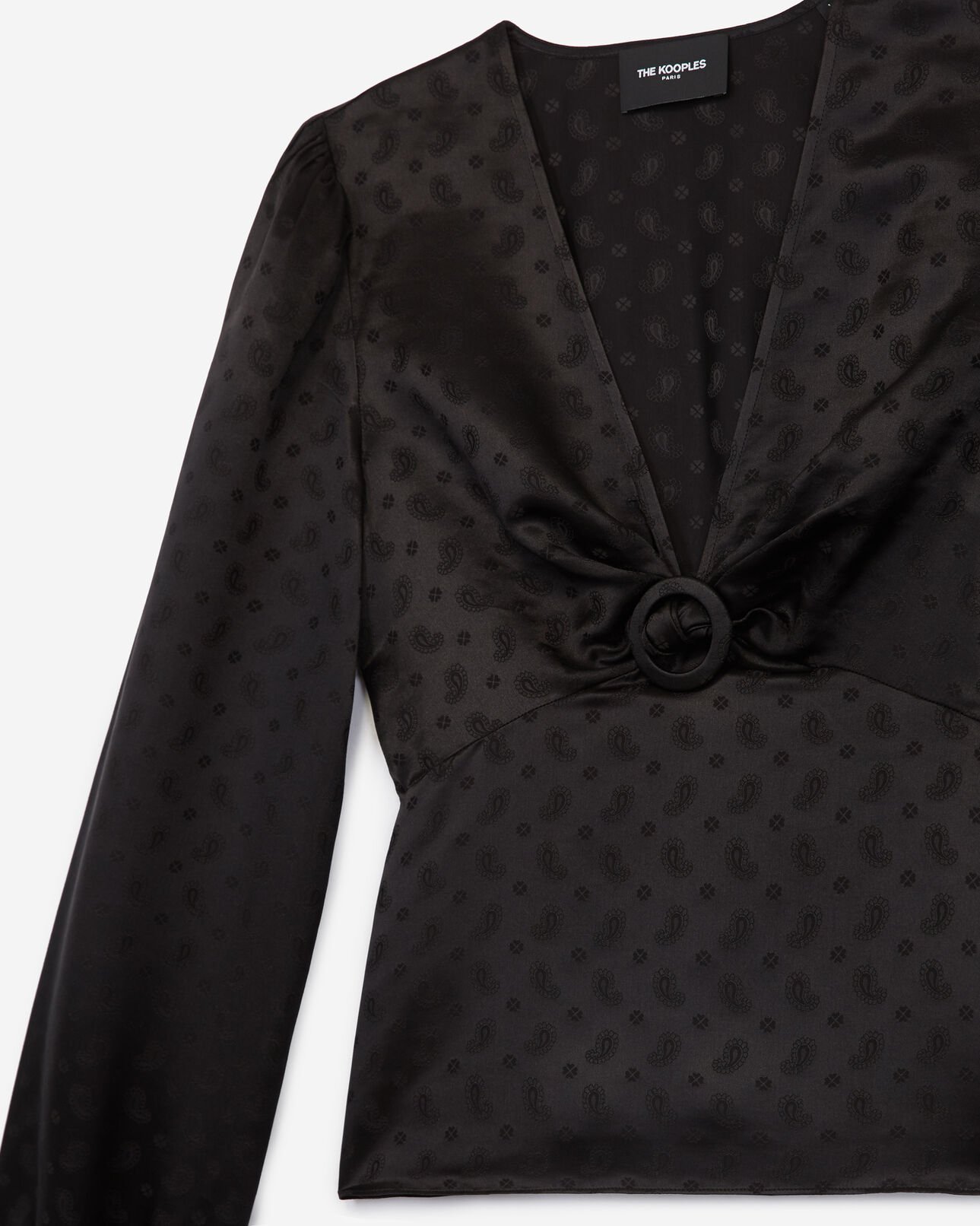 The Kooples DAMEN BLACK rockiges top in schwarz aus jacquard