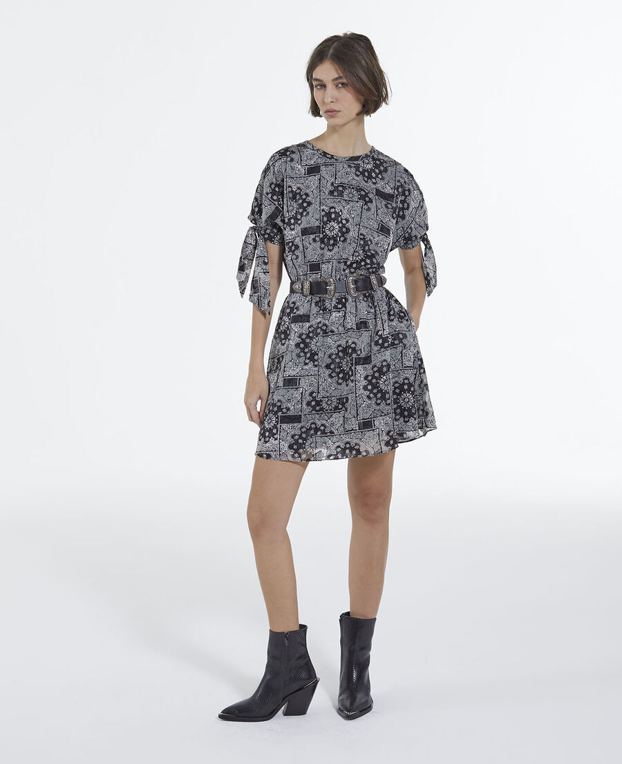 robe courte droite imprimé bandana