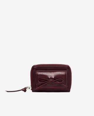The Kooples WOMEN BORDEAUX amelia wallet in burgundy cracked leather