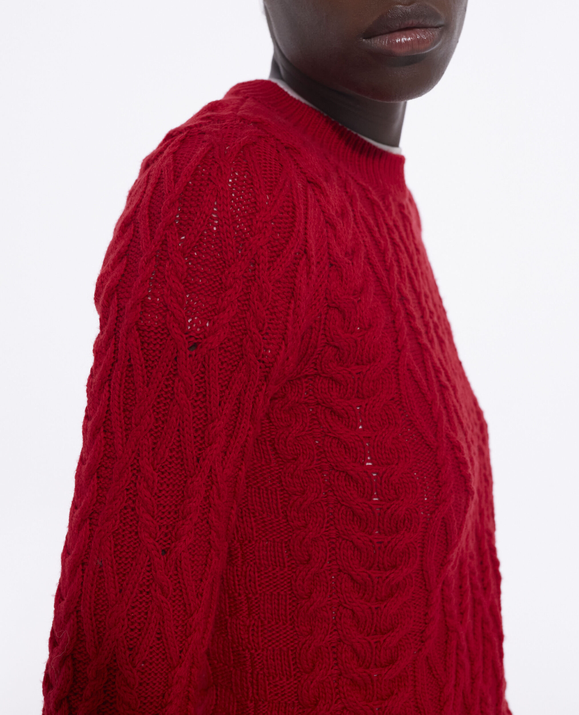 Pull en laine rouge, TANGO RED, hi-res image number null