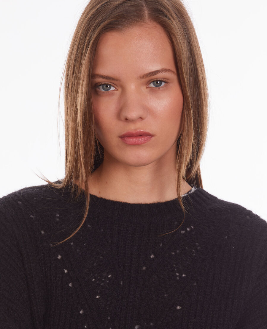 black wool-blend sweater