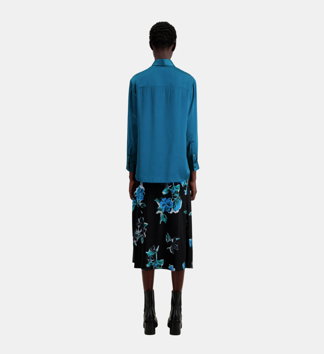 Button down 2025 silk skirt
