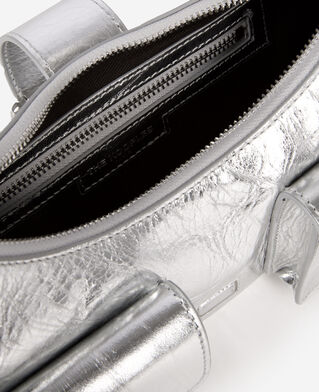 The Kooples FEMME SILVER sac amelia en cuir craquelé argenté