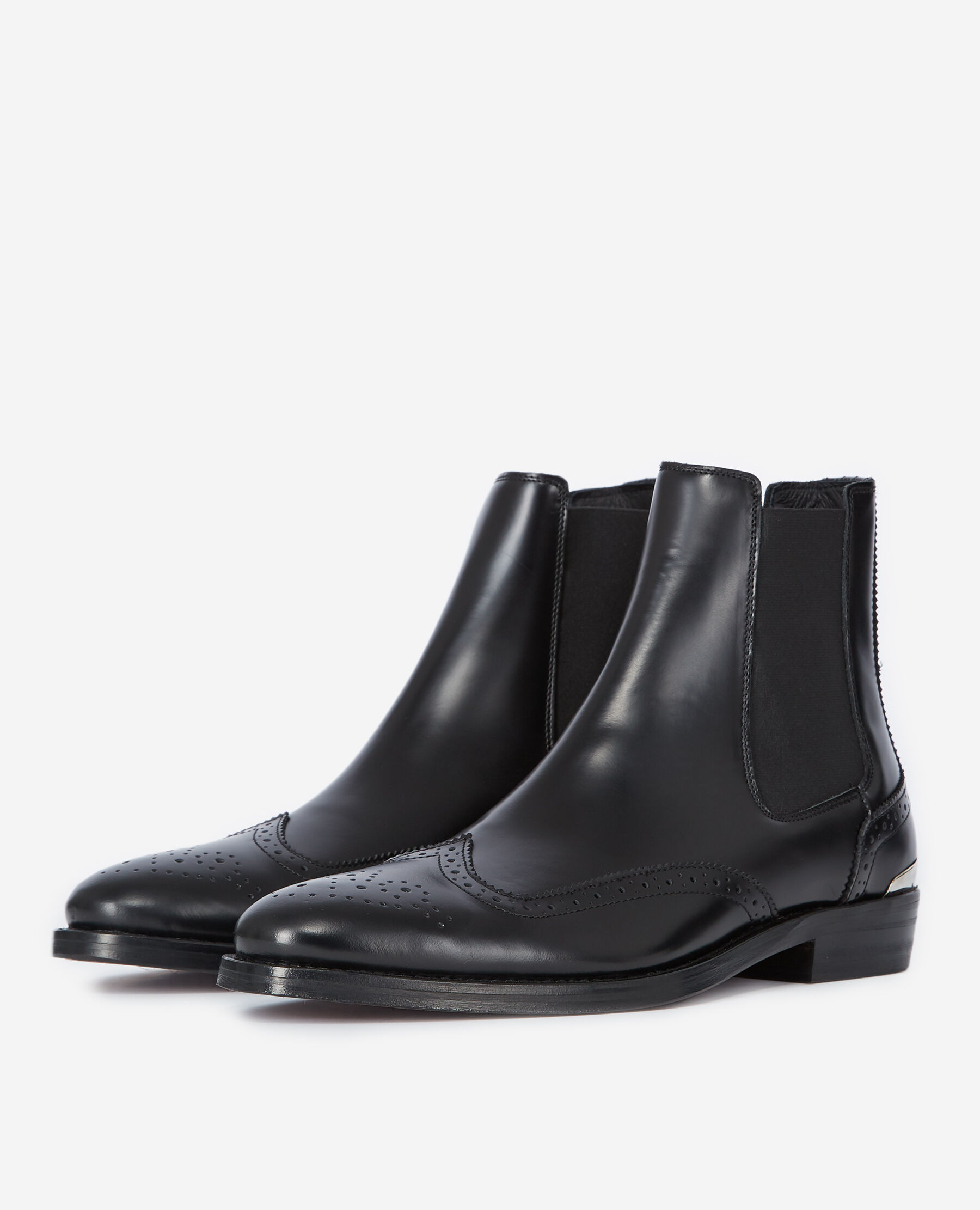 Black chelsea brogue boots 2025