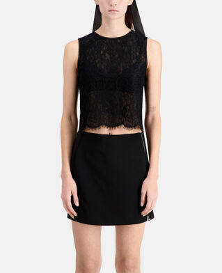 The Kooples FEMME BLACK top court noir en dentelle