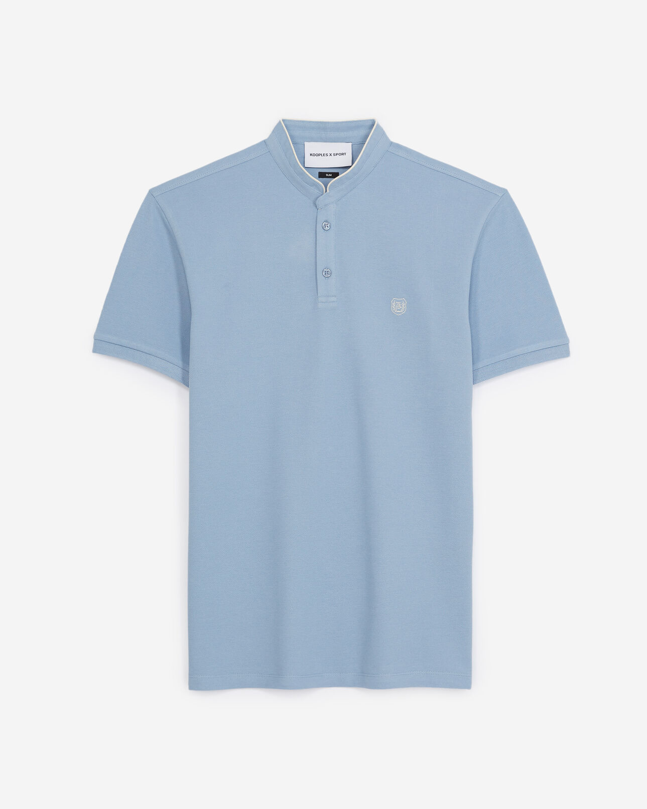The Kooples MEN SKY BLUE / LIGHT BEIGE blue polo with logo