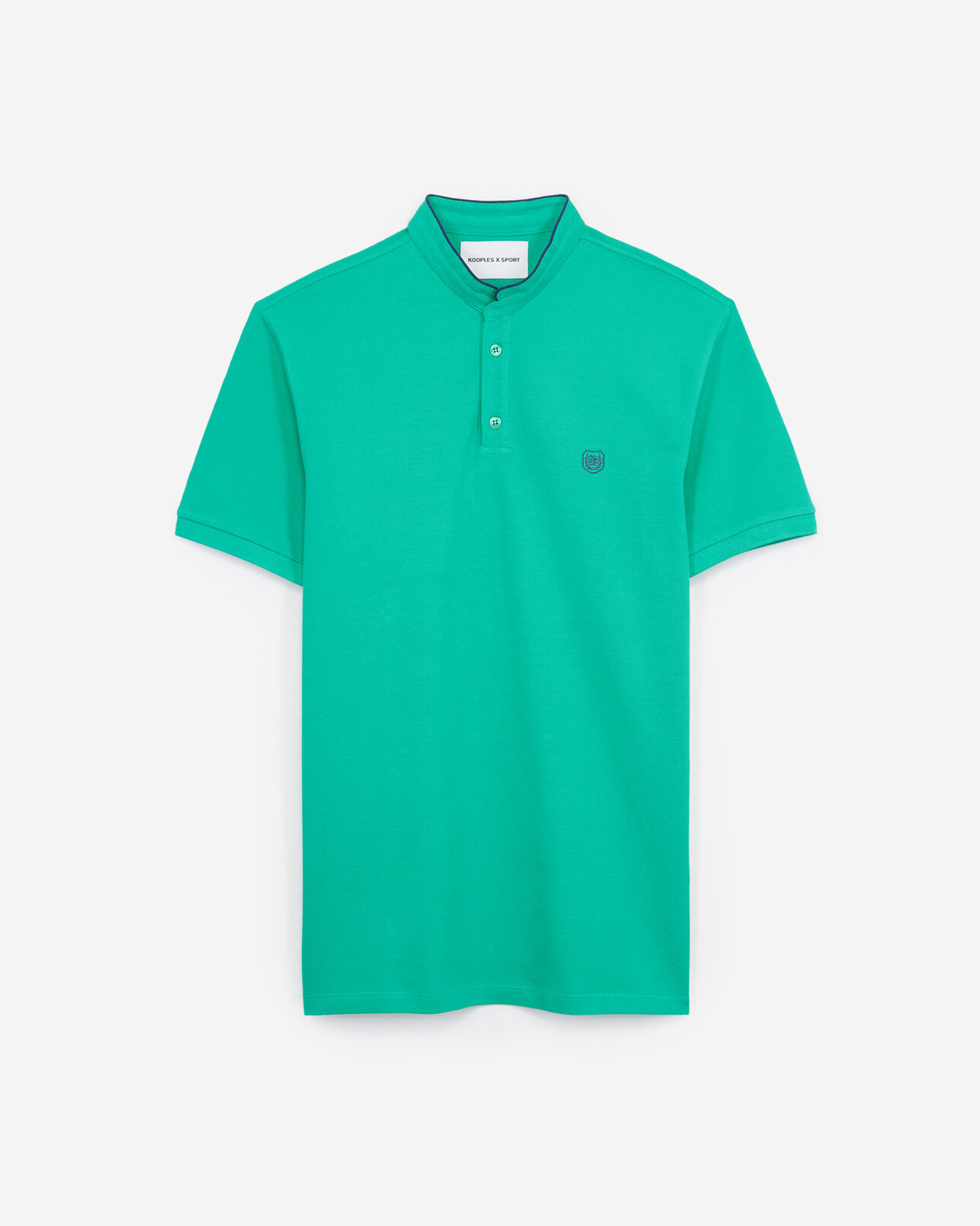 The Kooples HOMME GREEN VEGETAL / DEEP SEA polo vert à blason bleu coton