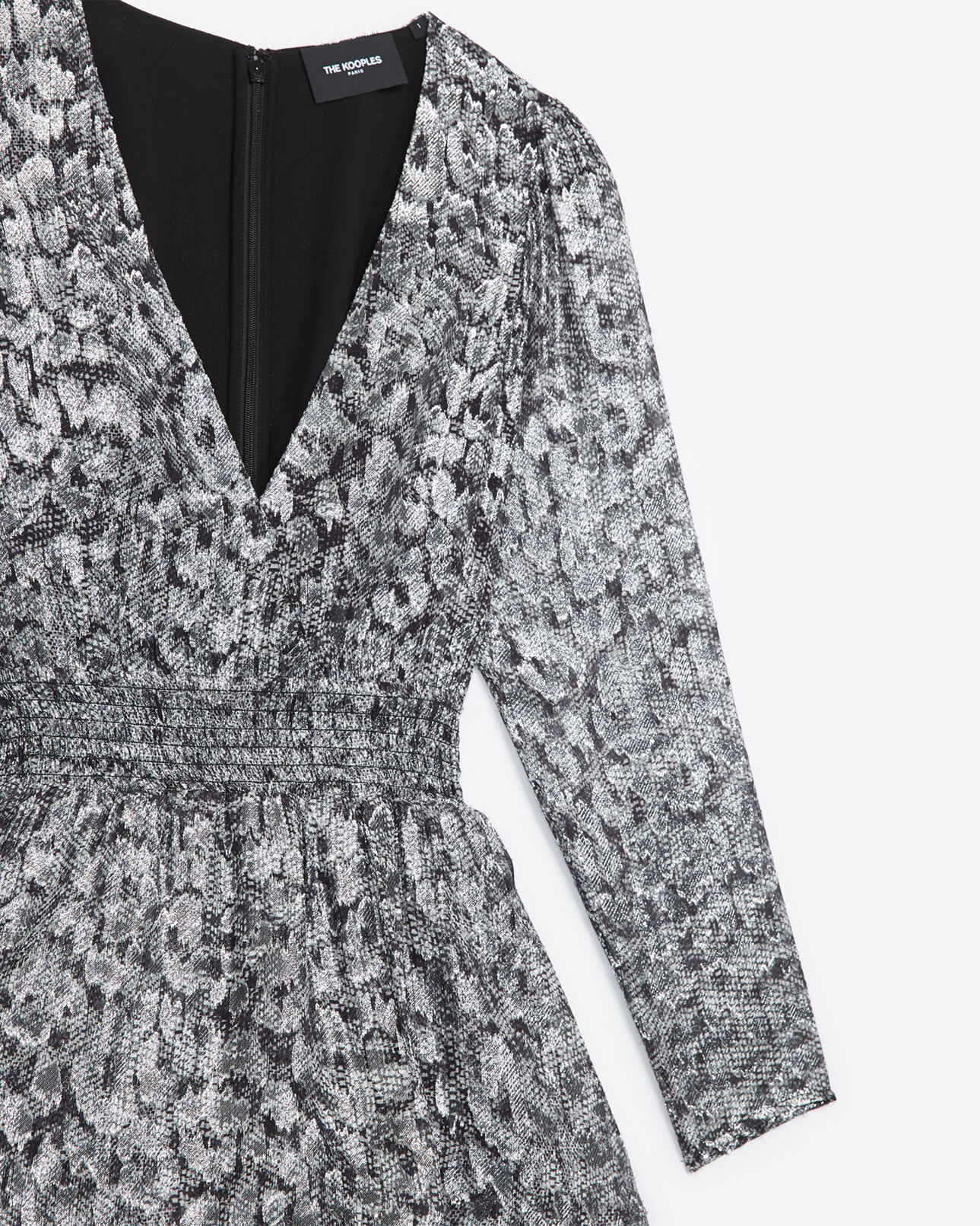 The Kooples WOMEN SILVER short light dress with snake print
