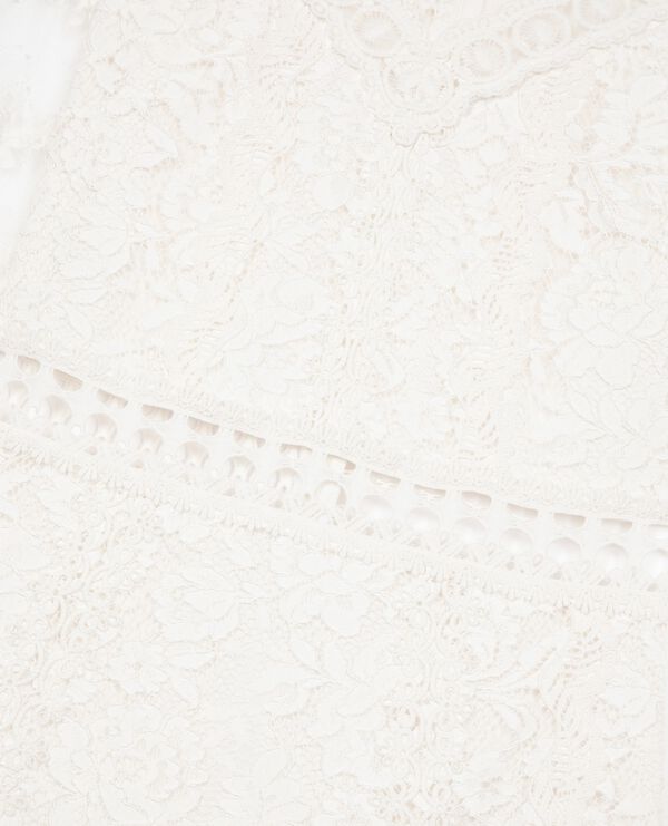 The Kooples FEMME WHITE robe courte en dentelle écrue