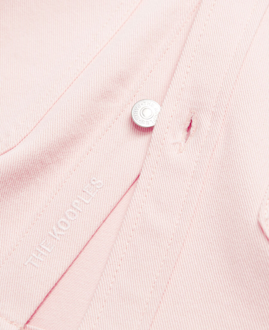 camisa algodón rosa claro bolsillos parche