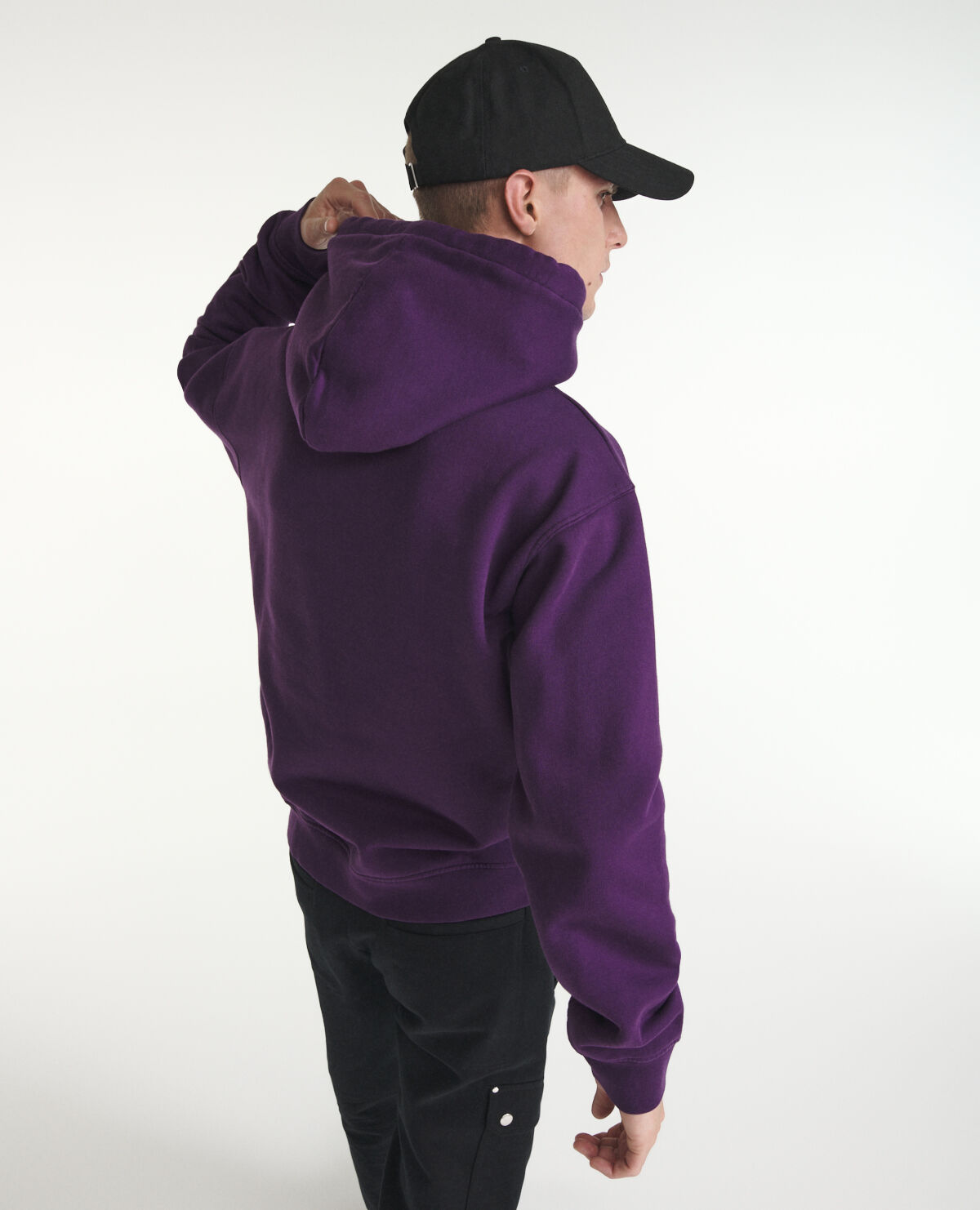 Purple hooded sweatshirt embroidered K logo