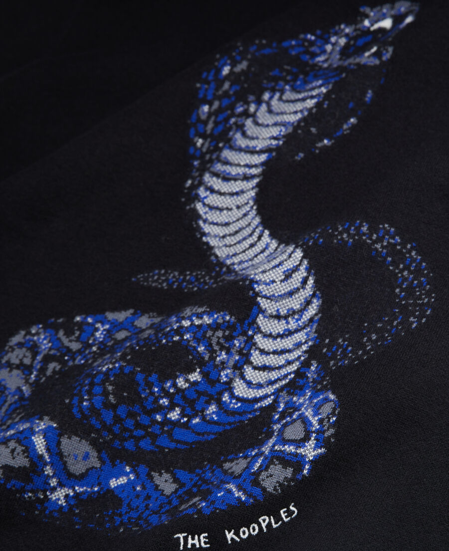 pull noir cobra en laine mélangée
