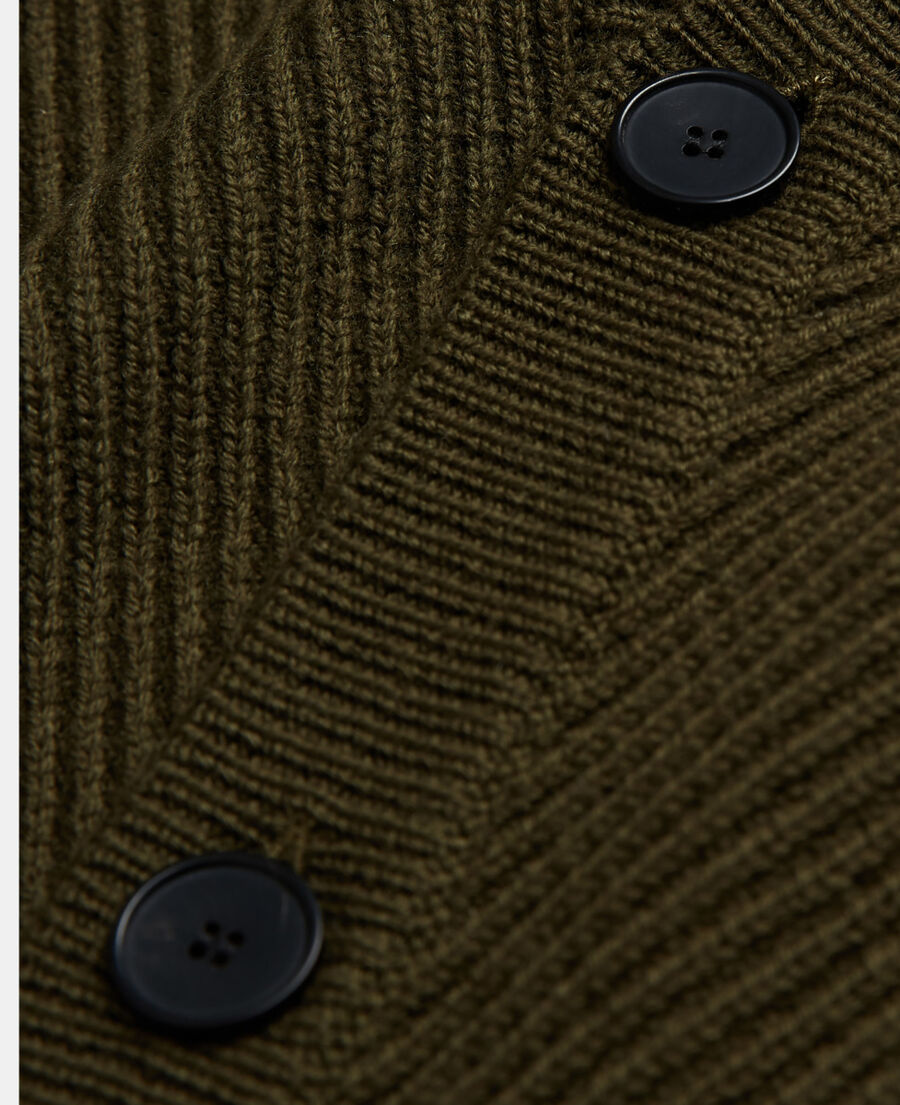 khaki wool cardigan
