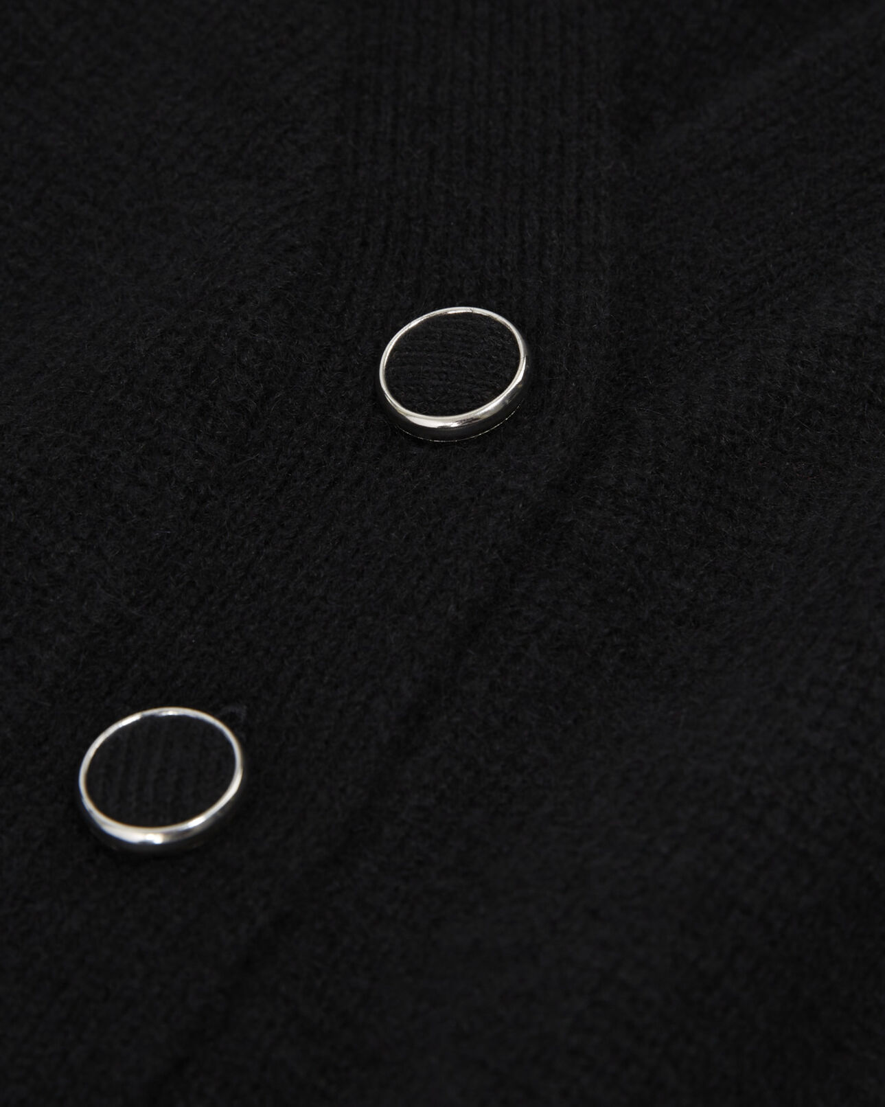 The Kooples WOMEN BLACK buttoned alpaca black wool cardigan