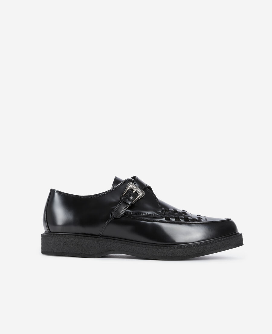 The Kooples HERREN BLACK schwarze derbys aus leder mit schnalle
