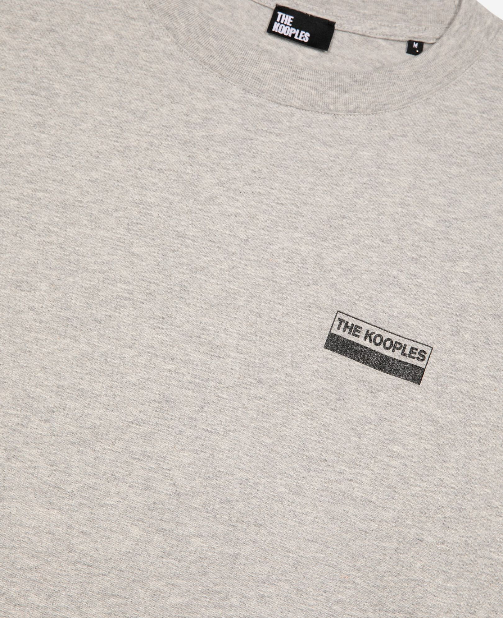 The Kooples MEN LIGHT GREY MELANGE gray screen print t-shirt