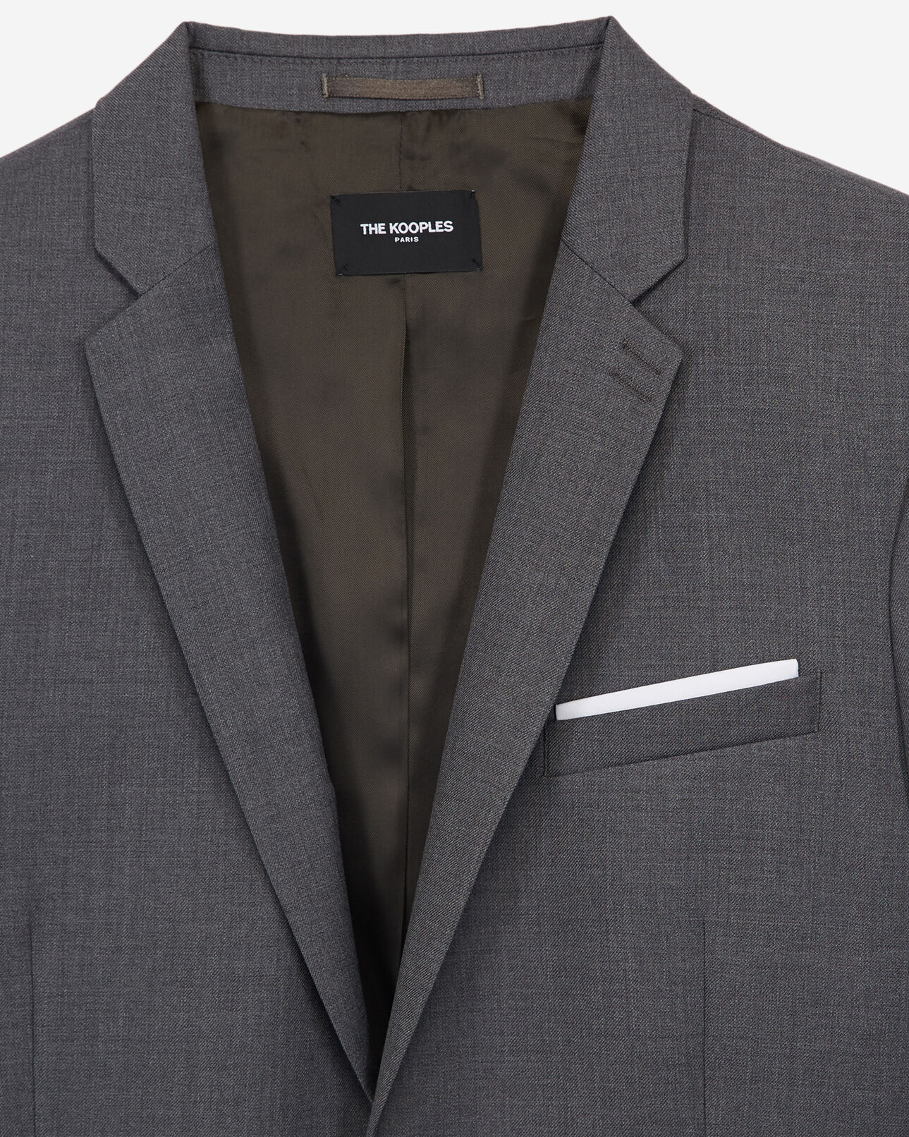 The Kooples HOMME GREY veste de costume grise à revers cranté
