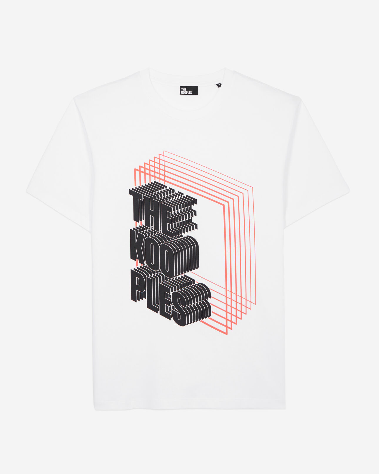The Kooples MEN WHITE men's white t-shirt with neon logo serigraphy