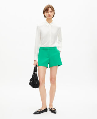The Kooples DAMEN GREEN gr&uuml;ne anzugshorts aus krepp