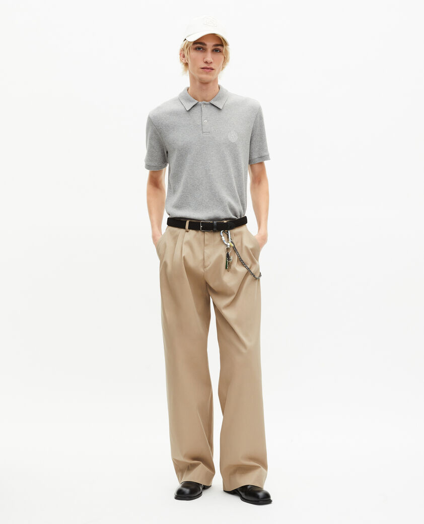 The Kooples HOMME SAND pantalon &agrave; pinces coupe large beige