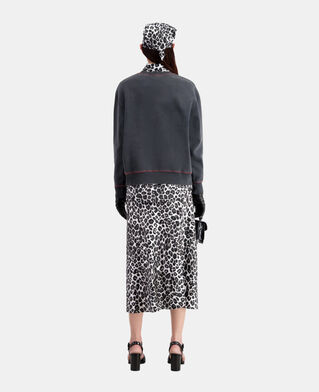 The Kooples WOMEN BLACK WASHED women's black sweatshirt with racing skull serigraphy