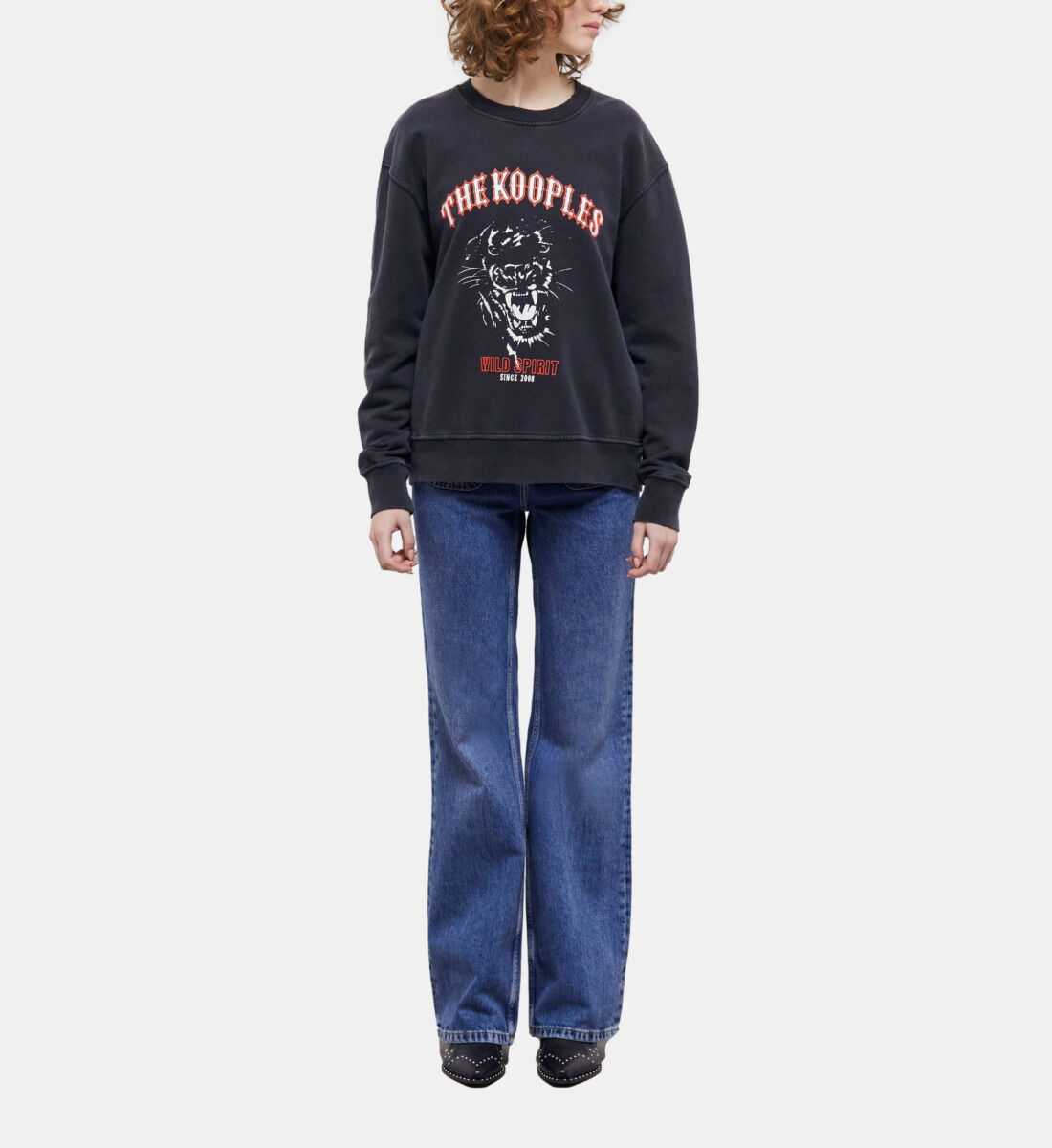 Black screen print sweatshirt The Kooples