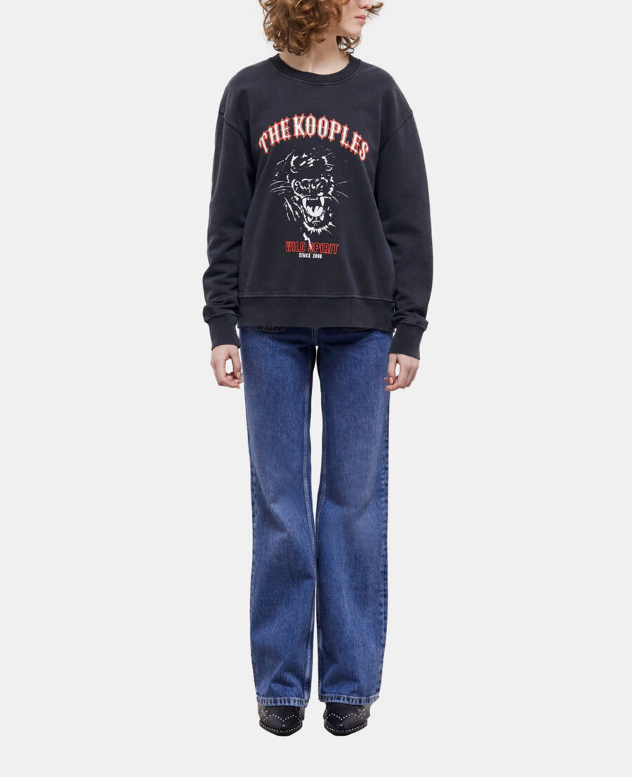 sweatshirt sérigraphié noir