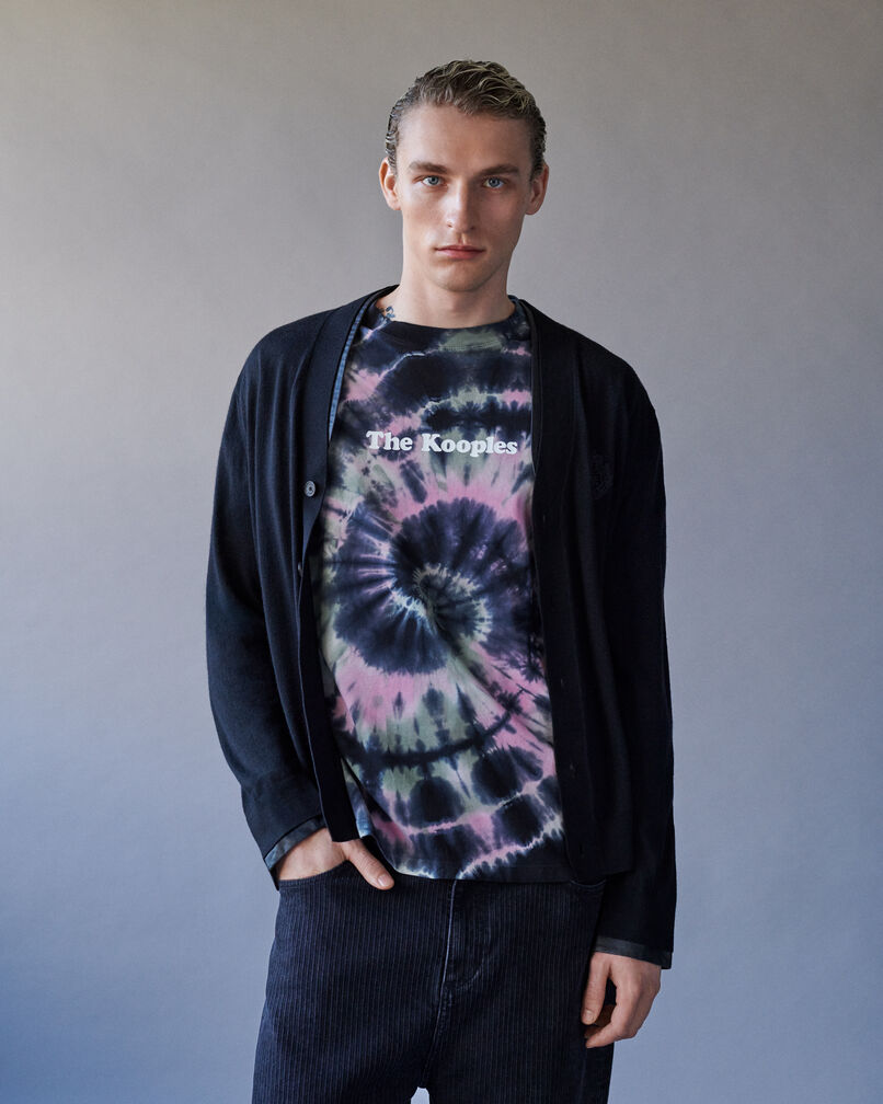 The Kooples HOMME ECRU GREEN t-shirt tie and dye