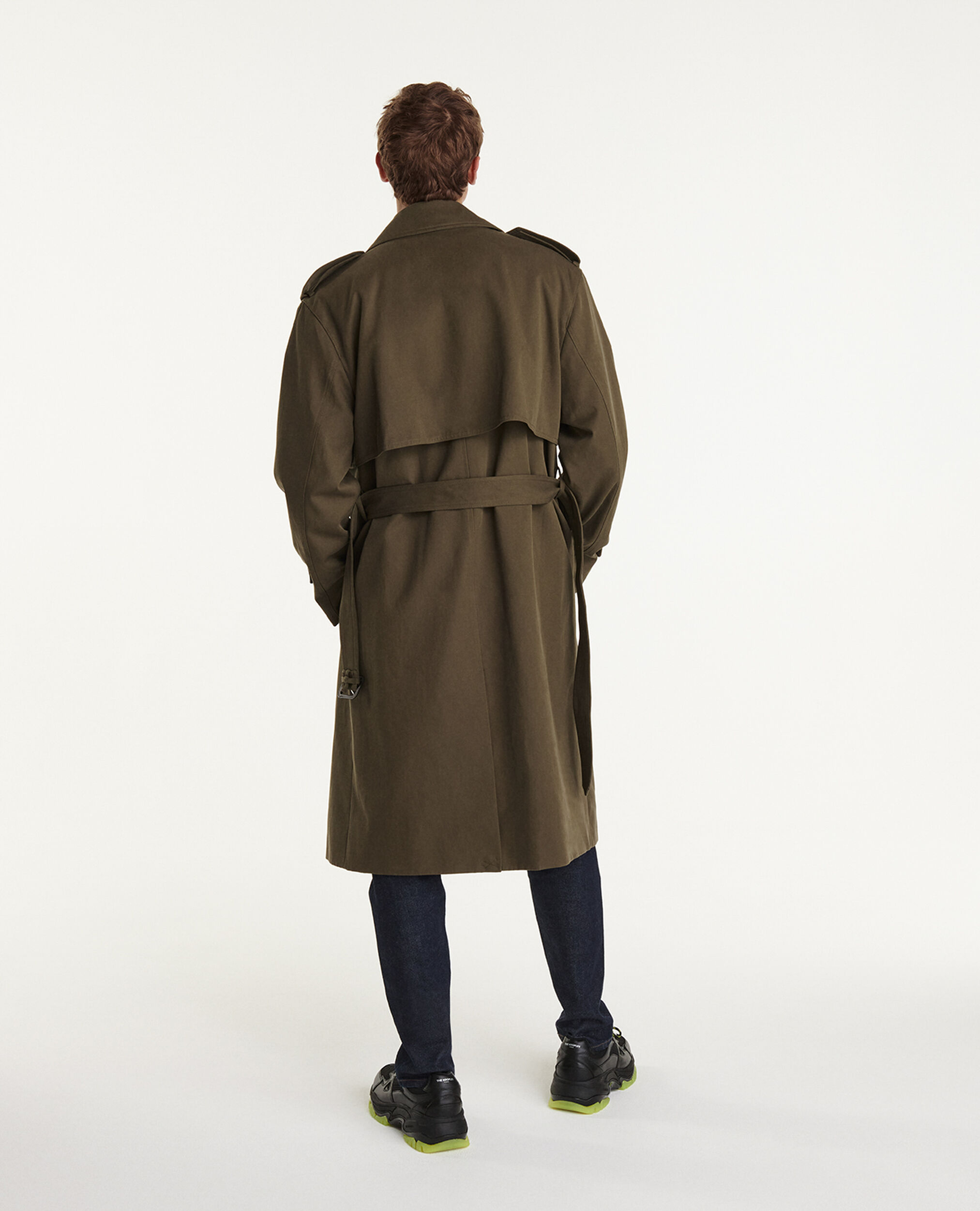 Double-breasted military khaki trench coat | The Kooples
