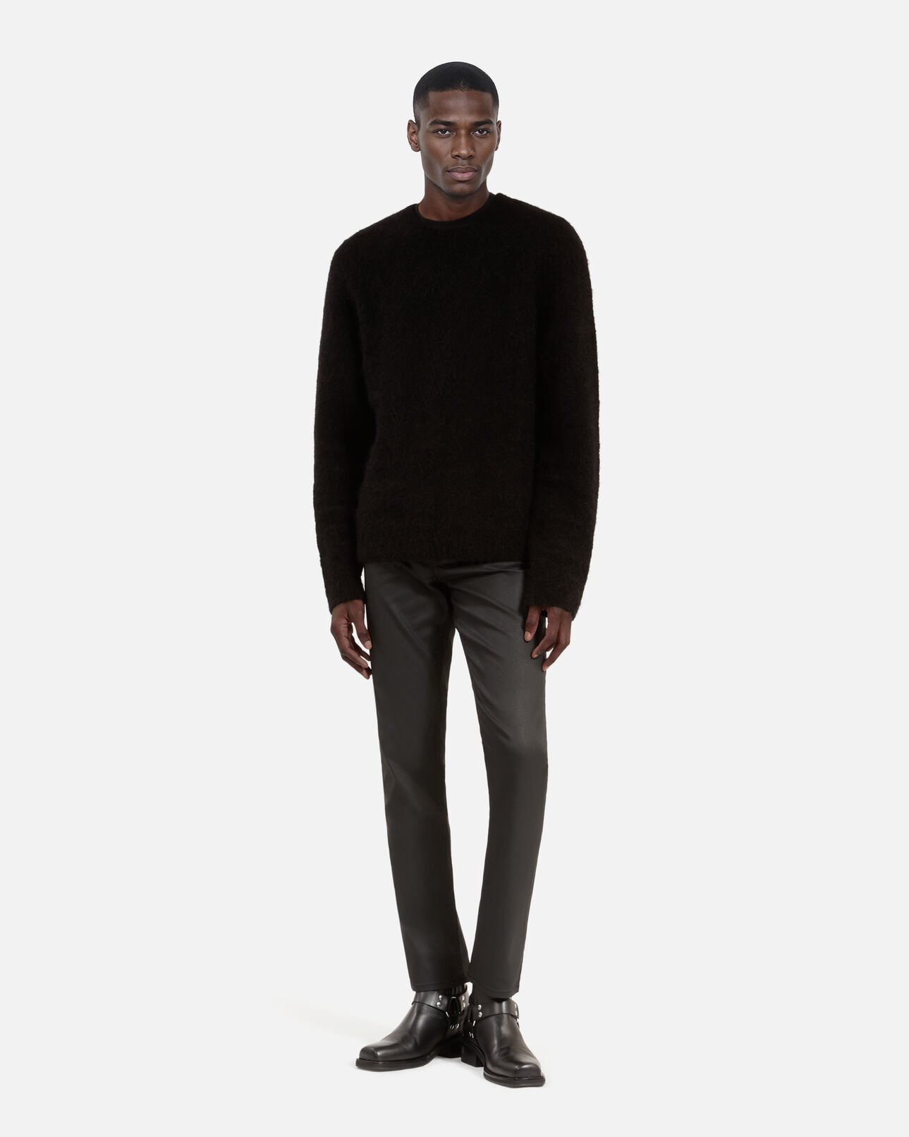 The Kooples MEN BLACK STONE black wool and mohair sweater