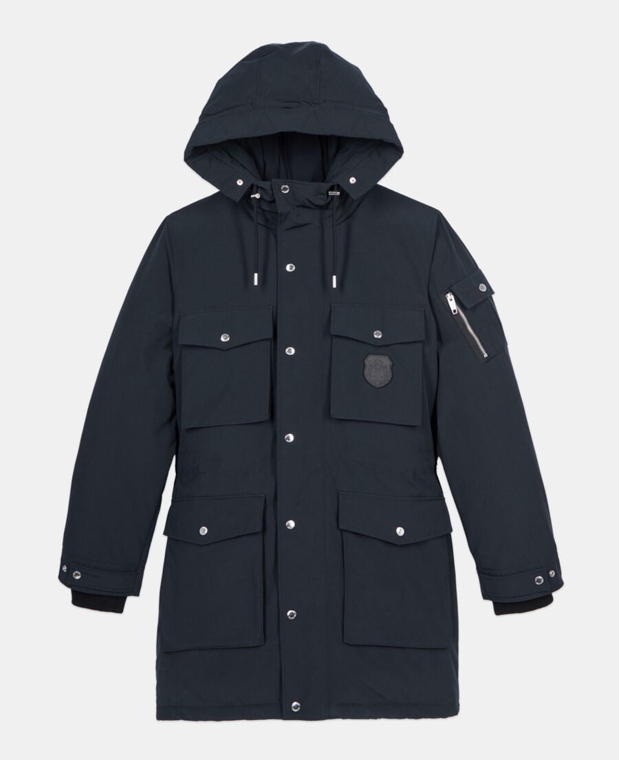 The Kooples HOMME NAVY parka à capuche bleu marine