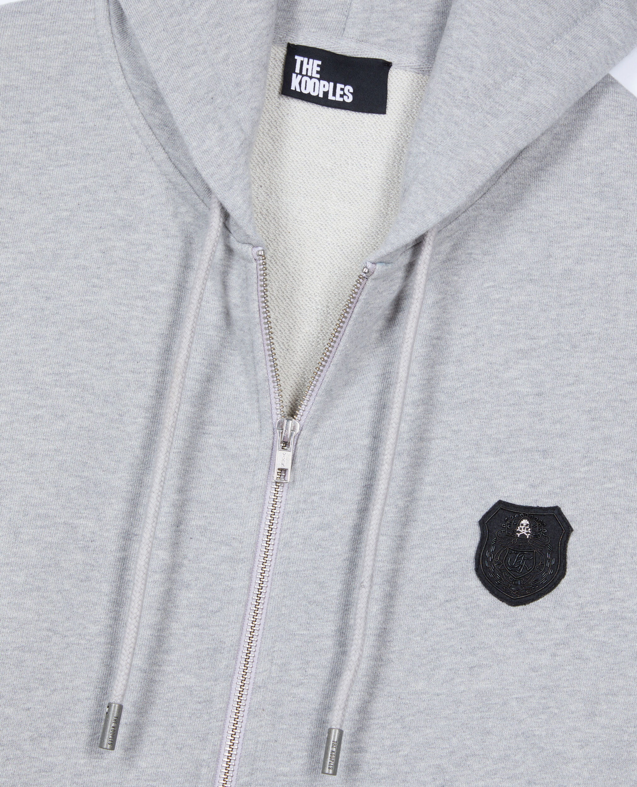 Sweatshirt à capuche Blason gris, GREY MELANGE, hi-res image number null