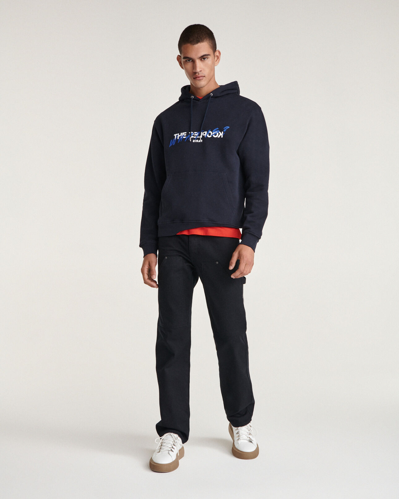 The Kooples HOMME NAVY sweat marine sérigraphie what is