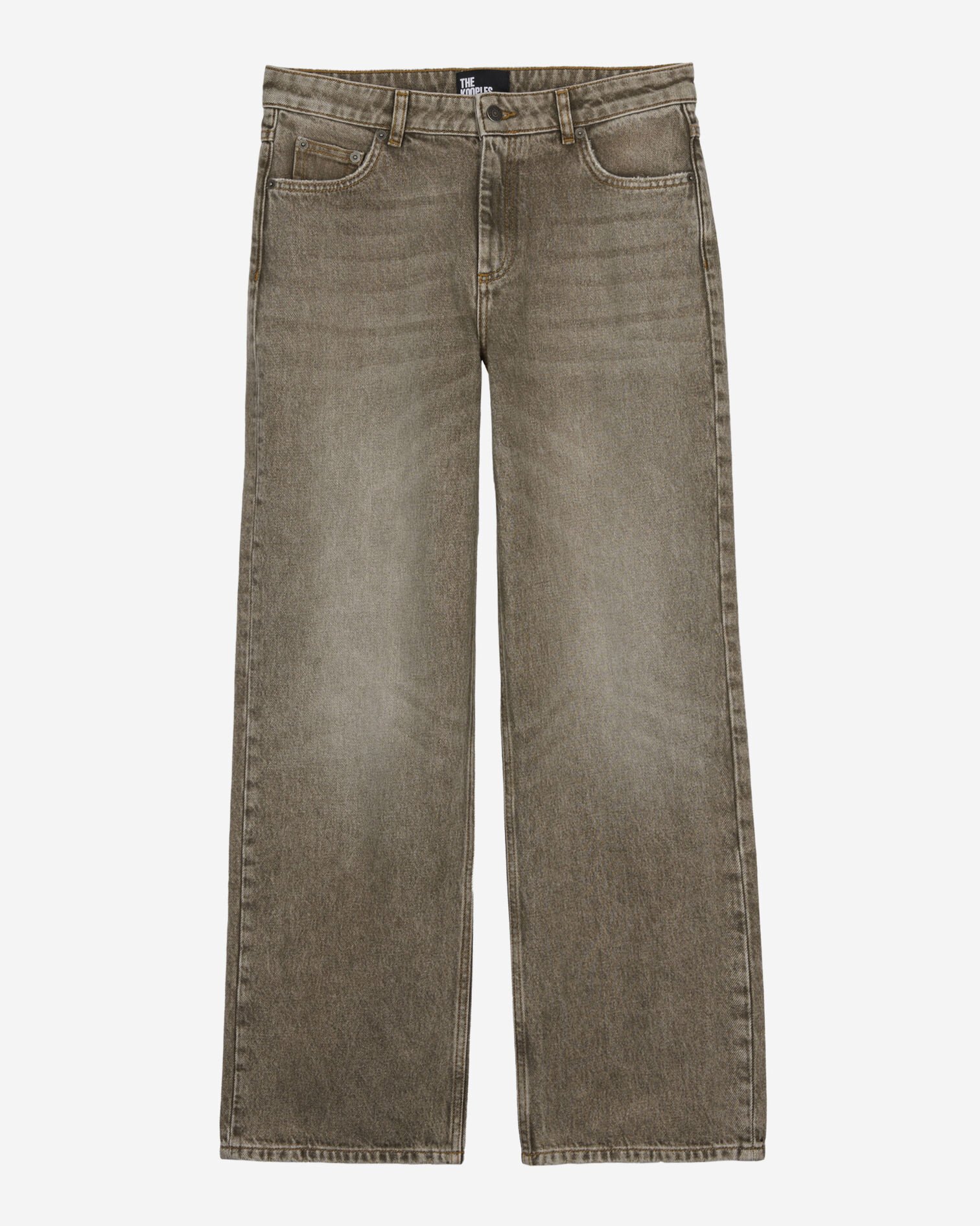 Wide-leg olive jeans, OLIVE, hi-res image number null