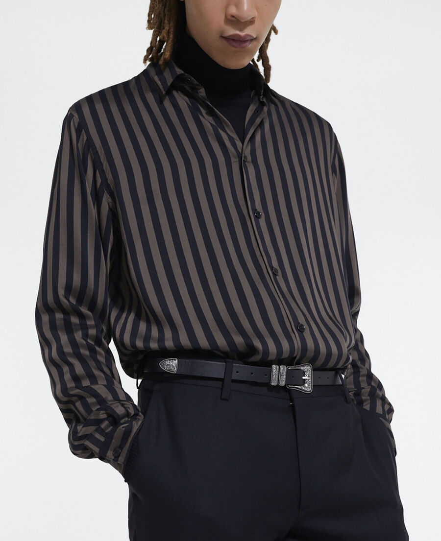 striped shirt with classic collar