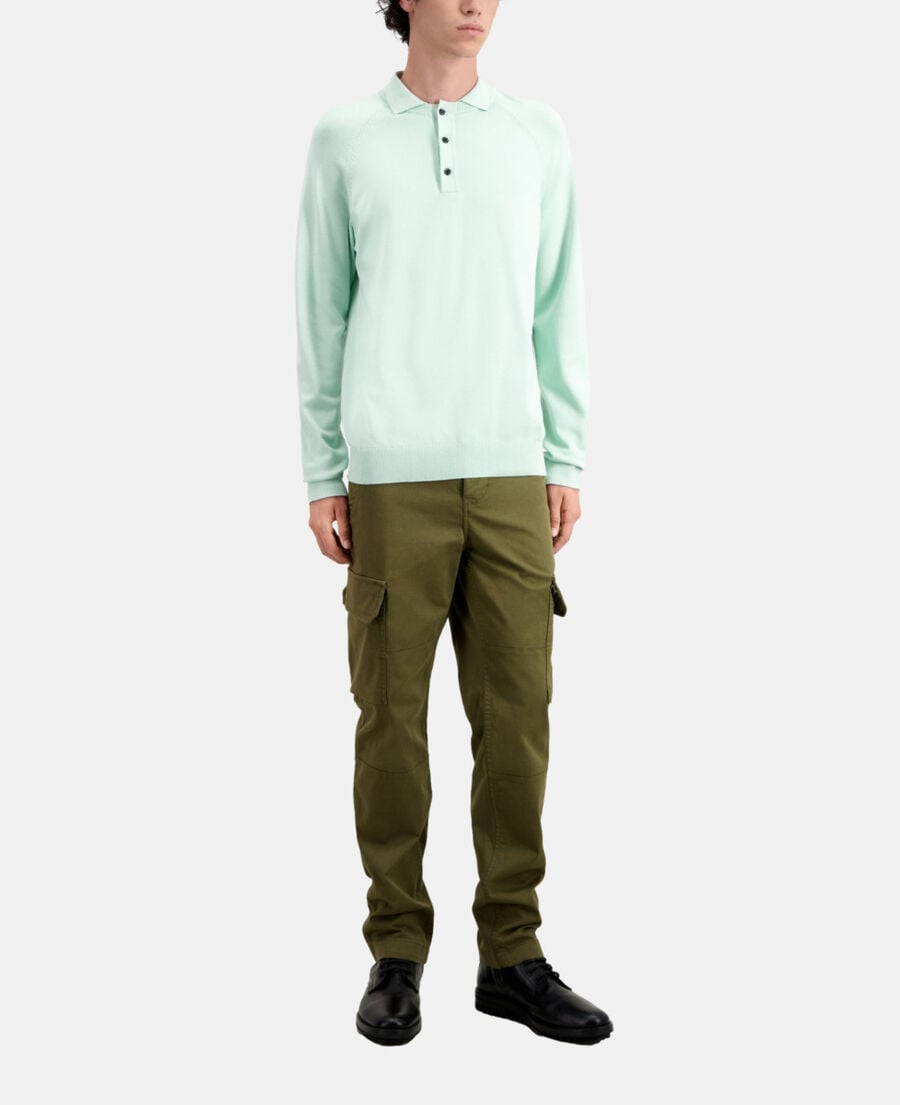 The Kooples H OCEAN green knit polo t-shirt