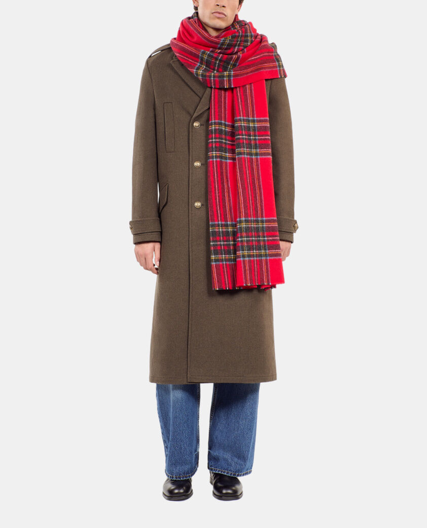 The Kooples MIXTE RED &eacute;charpe en laine &agrave; carreaux