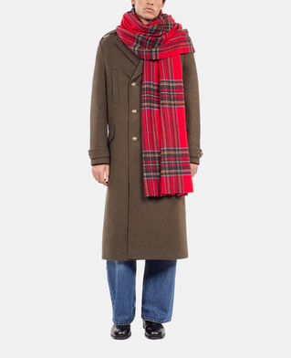 The Kooples M RED checked wool scarf