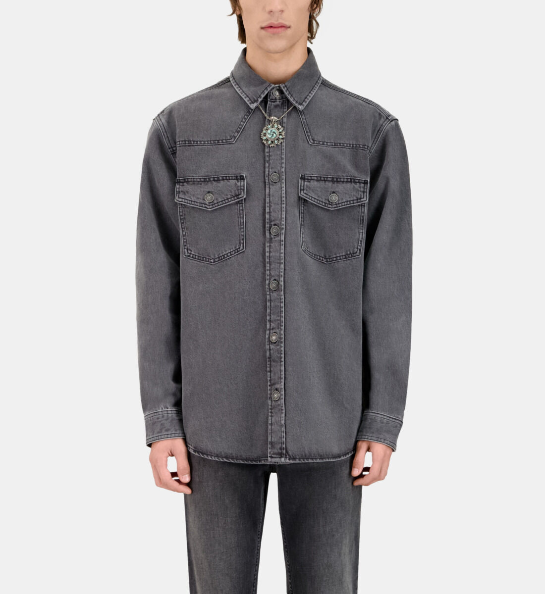 Chemise grise jean outlet