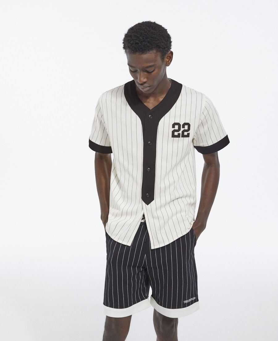 cotton jersey striped baseball shirt