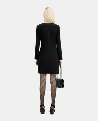 The Kooples F BLACK short black crepe dress with zipper