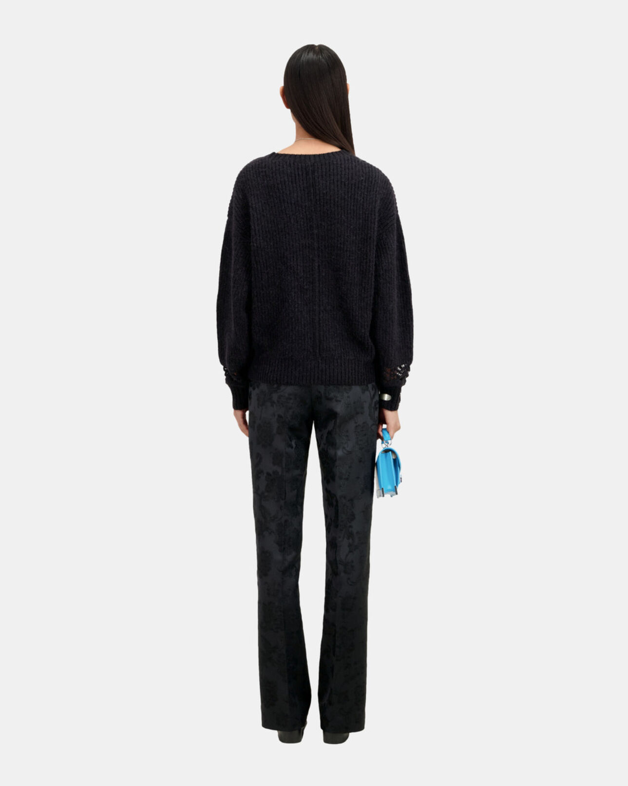 The Kooples WOMEN BLACK black wool-blend sweater