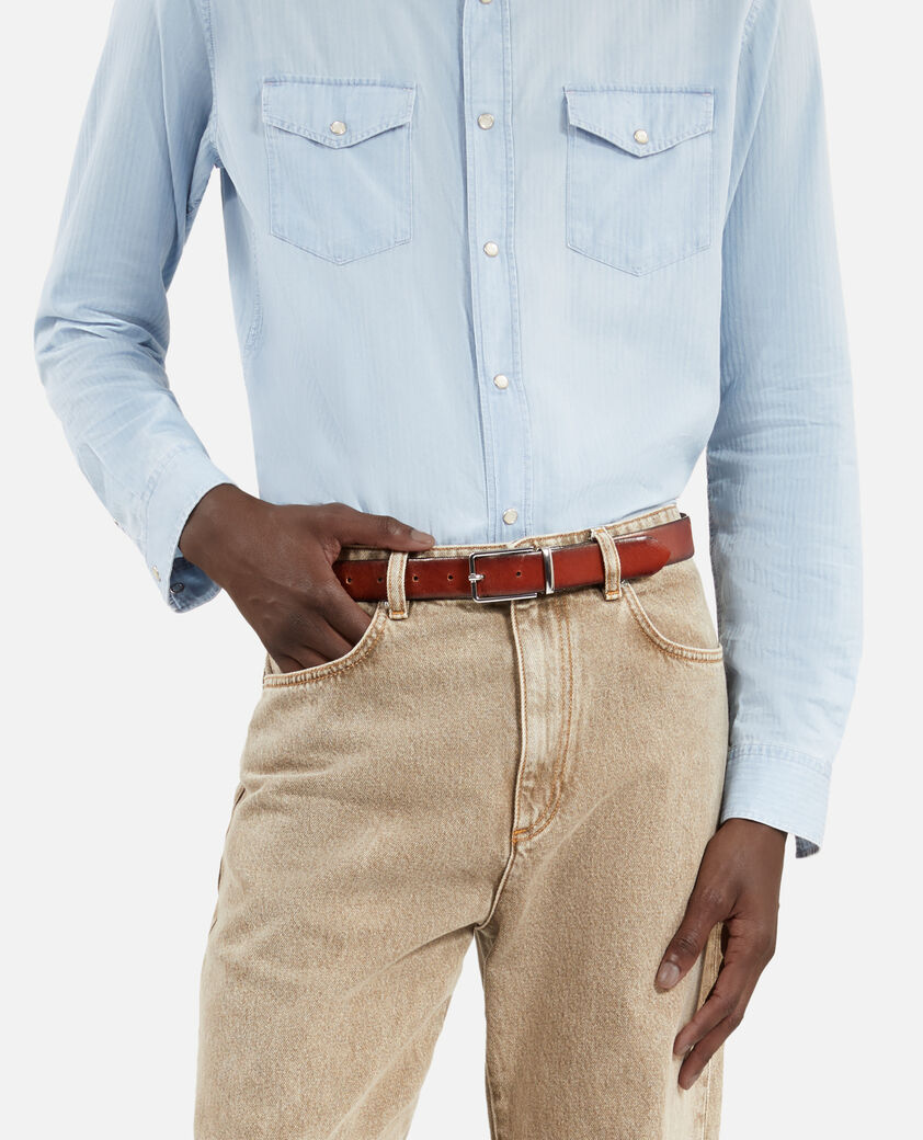 The Kooples HOMME BLACK ceinture reversible en cuir bicolore