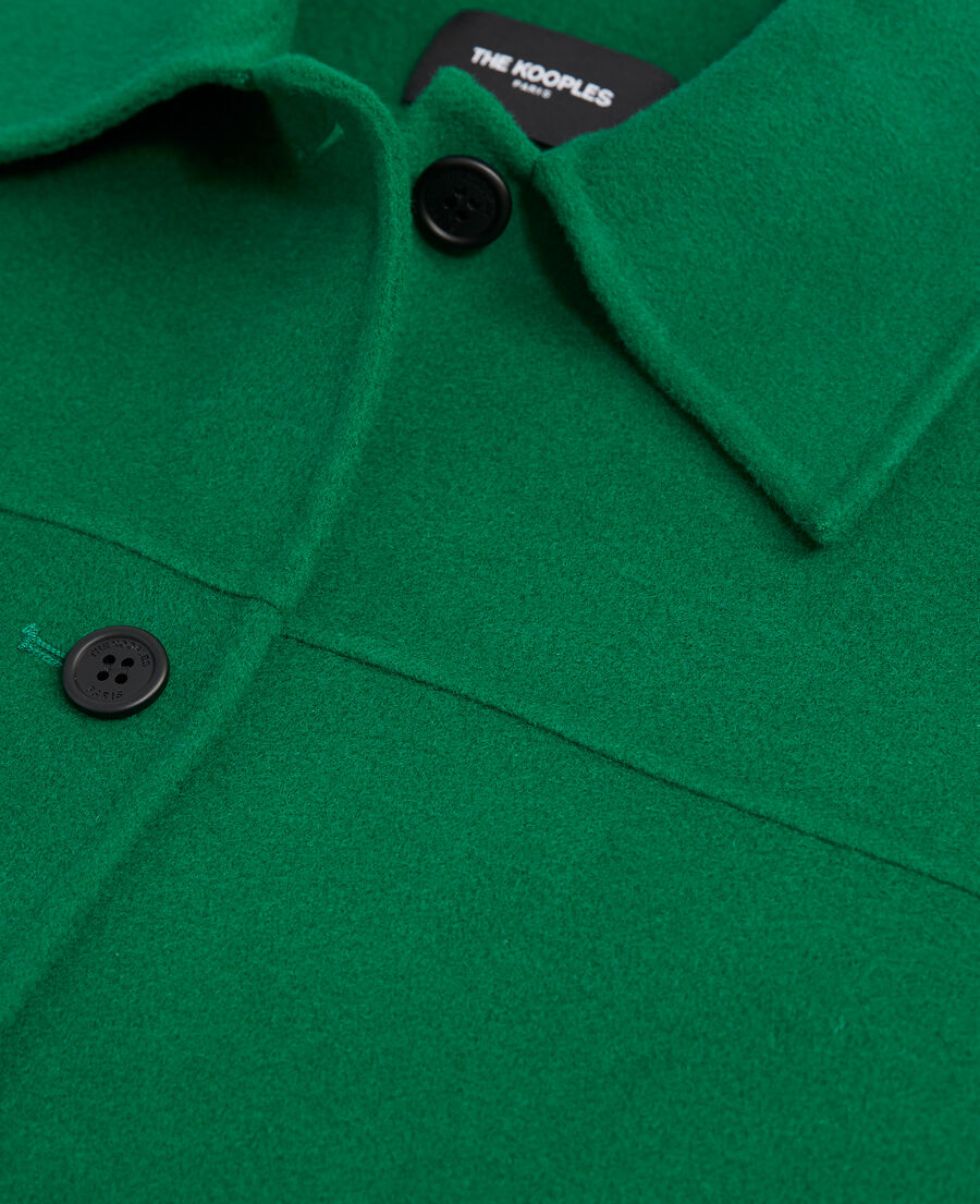 chaqueta verde lana tipo sobrecamisa