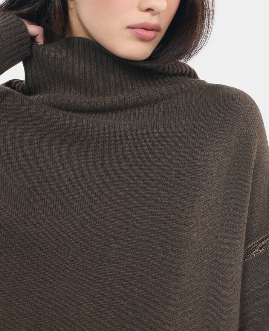 The Kooples DAMEN KAKI khakifarbener pullover aus kaschmir