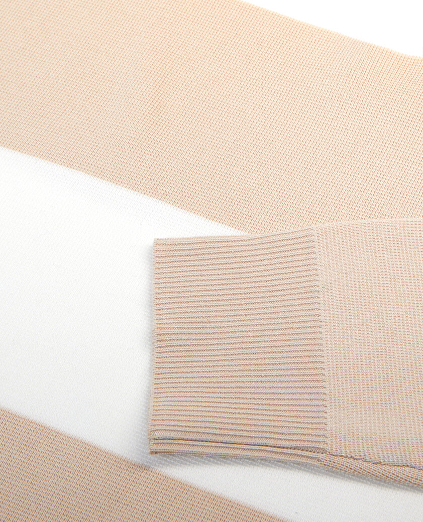 The Kooples FEMME BEIGE ECRU pull à rayures en coton beige