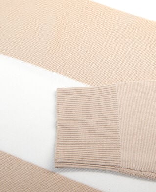 The Kooples FEMME BEIGE ECRU pull à rayures en coton beige