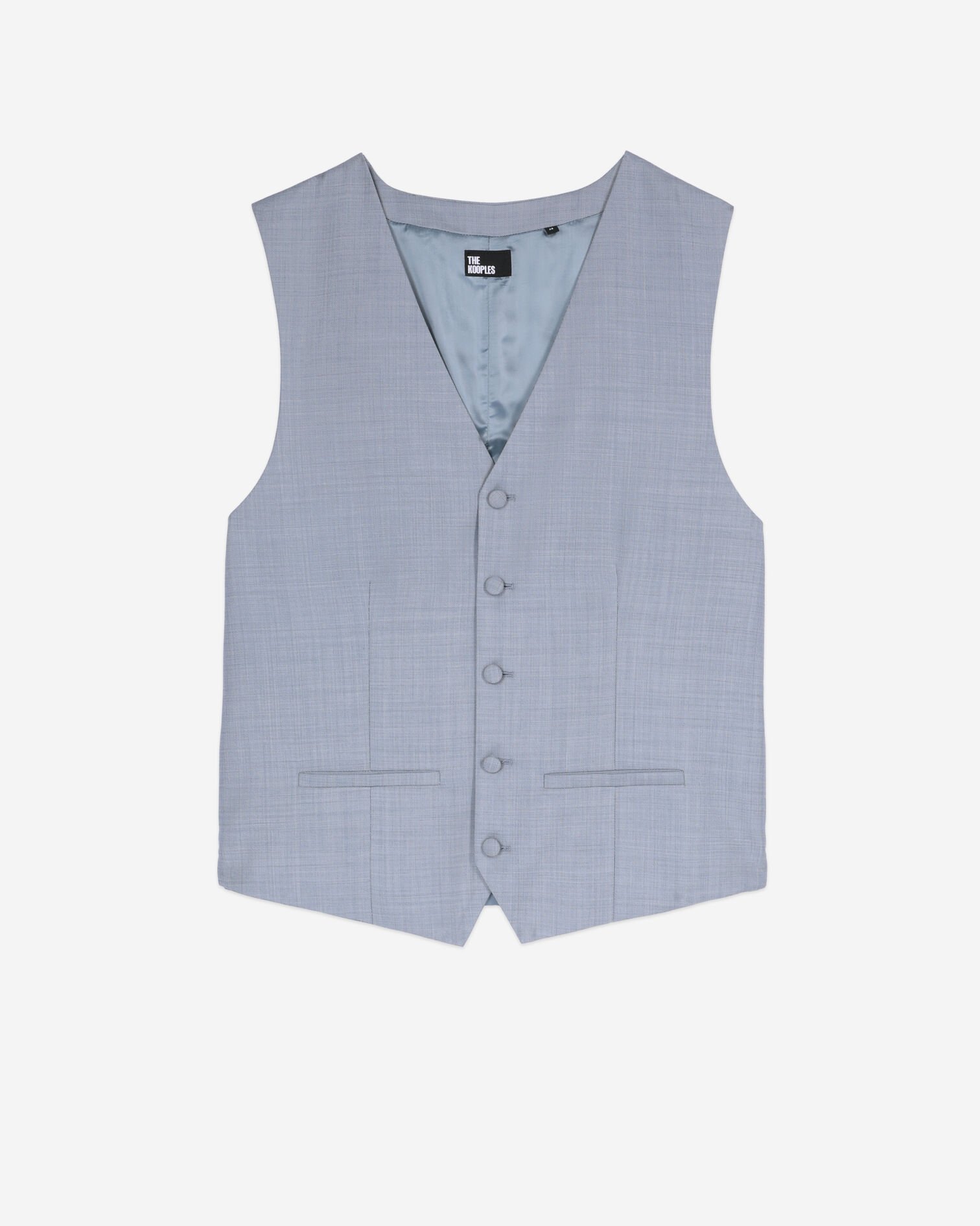 Light blue slim fit wool suit vest, BLUE, hi-res image number null